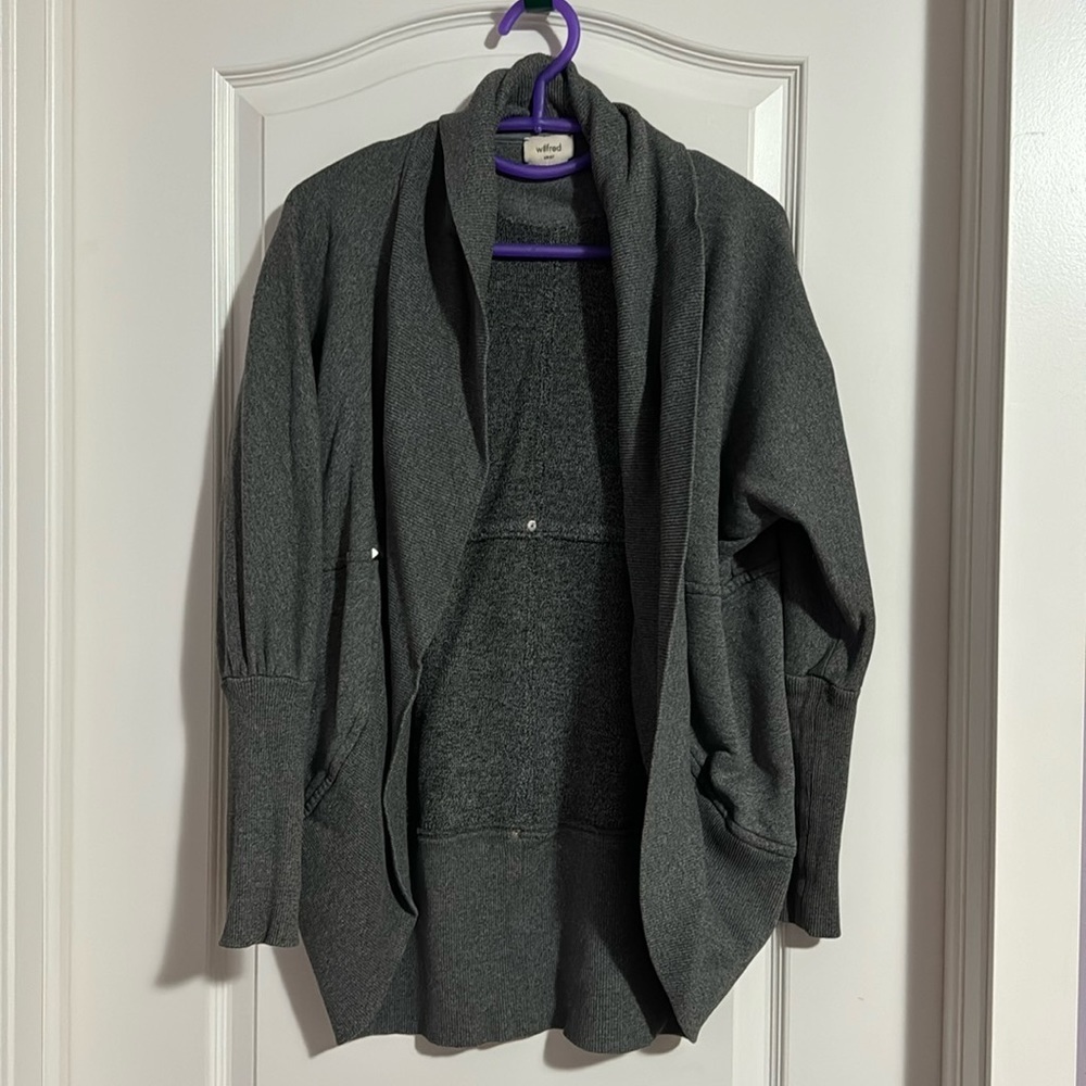 WILFRED S Diderot Cocoon Sweater Cardigan Grey Size S ARITZIA